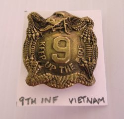 9th U.S. Army Infantry Keep Up The Fire Vietnam Insignia Pin