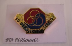 8th U.S. Army Personnel Soldier Service Support DUI DI Pin