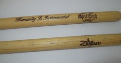 '.Hard Rock Cafe Drum sticks.'