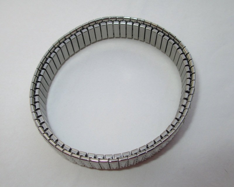 Metal Silvertone Stretch Bracelet, Watch band type