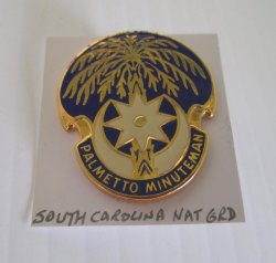 1 South Carolina National Guard Insignia Pin