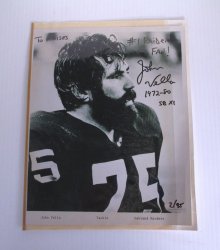 John Vella Oakland Raiders Tackle, Signed 8x10 Photo