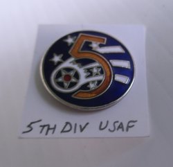 1 United States Air Force 5th Division Insignia Pin