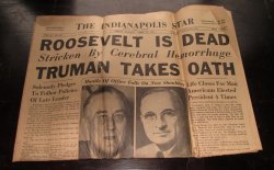 Indianapolis Star, WWII April 13, 1945, Roosevelt Is Dead