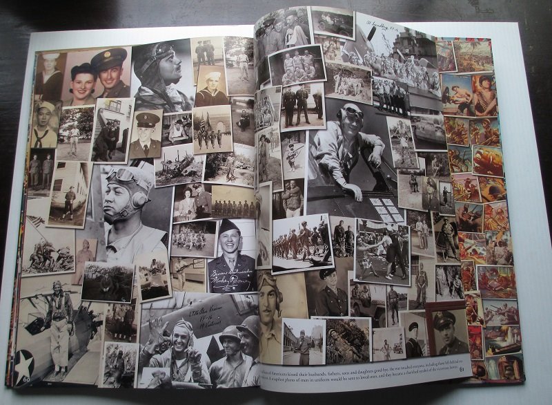 America's Wartime Scrapbook with 1500 images of WWII collectibles, jewelry, posters, toys. Items made to promote morale and support at home.