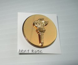 1 ROTC Brass Rank Collar Enlisted Torch Pin, U.S. Army