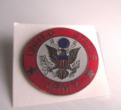 1 Official Seal of the U.S. Army, Large Red Insignia Pin