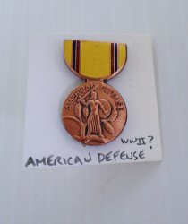 1 American Defense Insignia DUI Pin, Possibly WWII