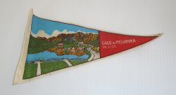 Lago di Misurina, Dolomiti Italy Pennant Flag, 1950s - 1960s