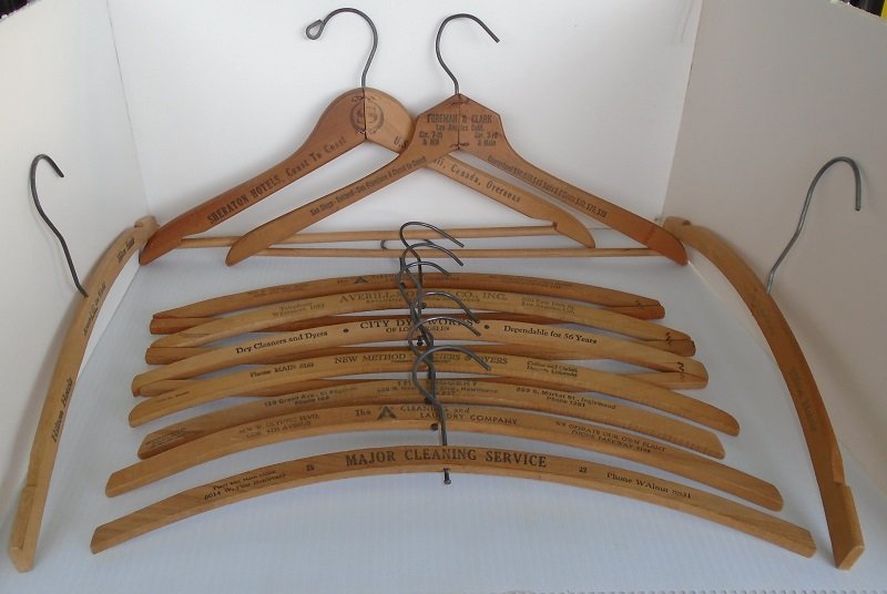 Vintage Wood Coat Hangers, 11 Los Angeles Area, 1930s1950s