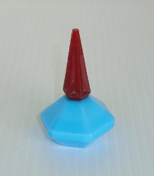 Lou Lou of Paris, Mini Perfume Bottle, 1980s, Blue & Red