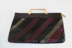 Varon Patchwork Snakeskin Handbag, Vintage 1960s