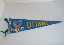 Ottawa, Ontario Canada Felt Banner Pennant, 1950s to 1970s