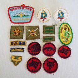 Vintage Boy Girl Scout Patches, Tie Bars, 1960s, Lot of 16