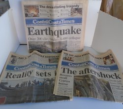 Contra Costa Times, Oct 18 1989 Earthquake, 3 Newspapers