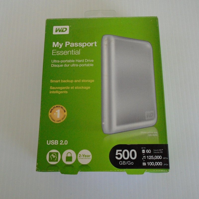 WD My Passport 500GB Portable External USB 2.0 Hard Drive