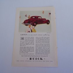 Buick Vintage Advertisement, 1934 GM Buick Coupe Ad