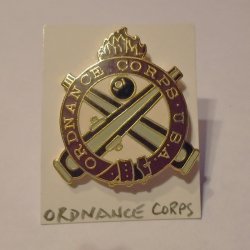 1 Ordnance Corps, U.S. Army DUI Insignia Pin, Small Letters