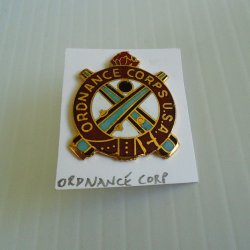 1 Ordnance Corps, U.S. Army DUI Insignia Pin, Larger D-22