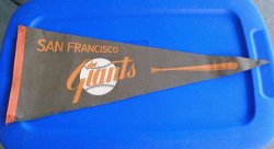 San Francisco Giants Vintage 1960s Orange Bat Pennant Banner