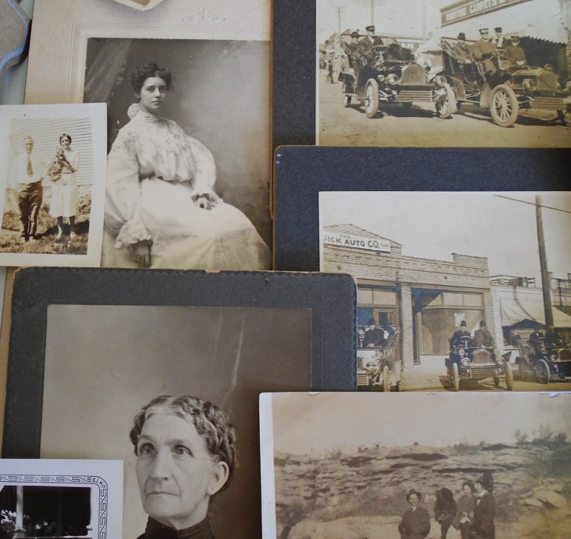 Large genealogical collection of photos and newspaper articles. Dates 1900 to 1940s. Chanute Kansas and other locations. Montague name and others.