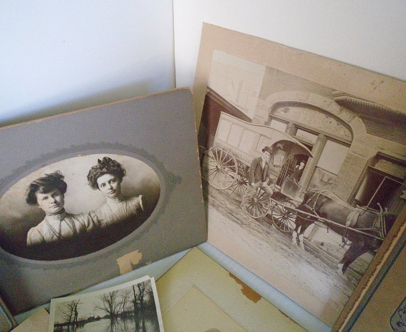 Large genealogical collection of photos and newspaper articles. Dates 1900 to 1940s. Chanute Kansas and other locations. Montague name and others.