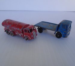 Lesney Matchbox Vehicles, Site Hut Truck and Petrol Tanker