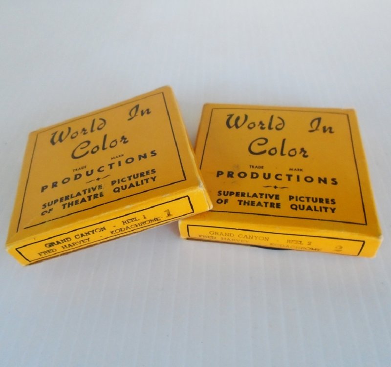 Grand Canyon 8mm films from the World in Color series of the 1940s. 2 theatre Quality film on Eastman Kodachrome film. Estate purchase.