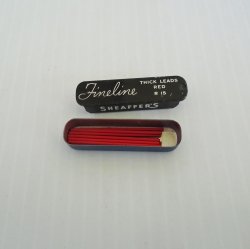 Sheaffer's Vintage Tin of Fineline Red Thick Leads, R 15