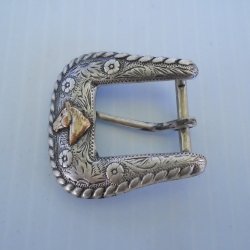 Belt Buckle Sterling Silver 1/10-14k with Horse Head, 1930s Vintage