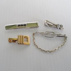 Vintage Tie Bars Clips, Qty 4. Anson Shields Pioneer Hickok