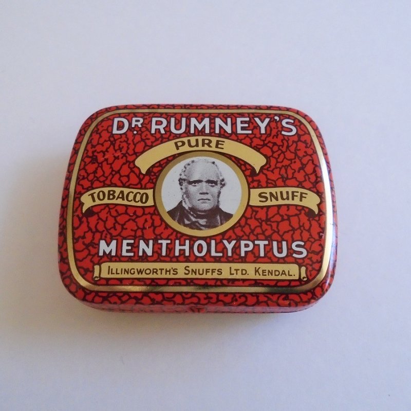 Dr Rumneys Pure Tobacco Snuff Mentholyptus Tin England 1940s