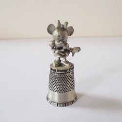 Minnie Mouse Pewter Thimble, dated 1979, Walt Disney Prods