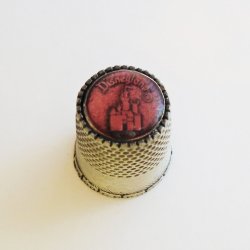 Disneyland Pewter Thimble, Pink Top, Sleeping Beauty Castle