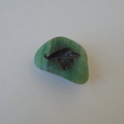 Jade Rock Specimen with Carved Elephant On Side