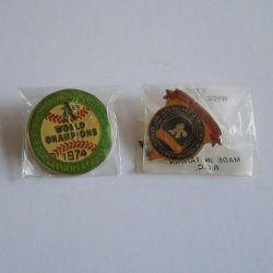 Oakland A's Vintage Pins, 1974 World Series & 1991