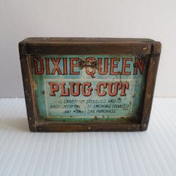 Dixie Queen Plug Cut Tin Top Wall Art, circa 1910