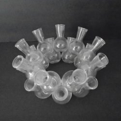 Unusual Mad Scientist Desk Accessory, 18 Fused Flasks, Round