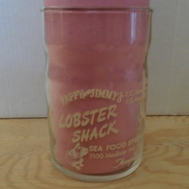 Pappy and Jimmy's Lobster Shack, Memphis TN, 1950s Glass