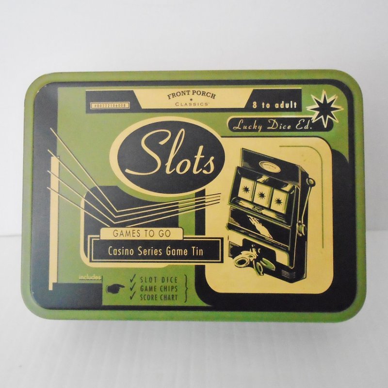 Casino slot machine game from 'Games To Go'. Comes in decorative tin. Sealed and unopened.