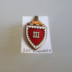 3rd Army Engineer Battalion German Made DUI Insignia Pin