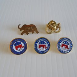 GOP Republican National Committee RNC Pins, 5 pcs