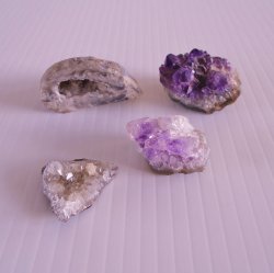 Amethyst Cluster Geodes, Qty of 4, 1 inch to Golf Ball Size