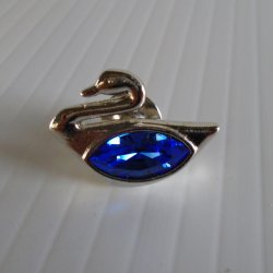 Swarovski Crystal Swan Lapel Pin or Tie Tack