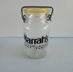 Harrah's Casino Hotel Lake Tahoe NV Flip Top Jar