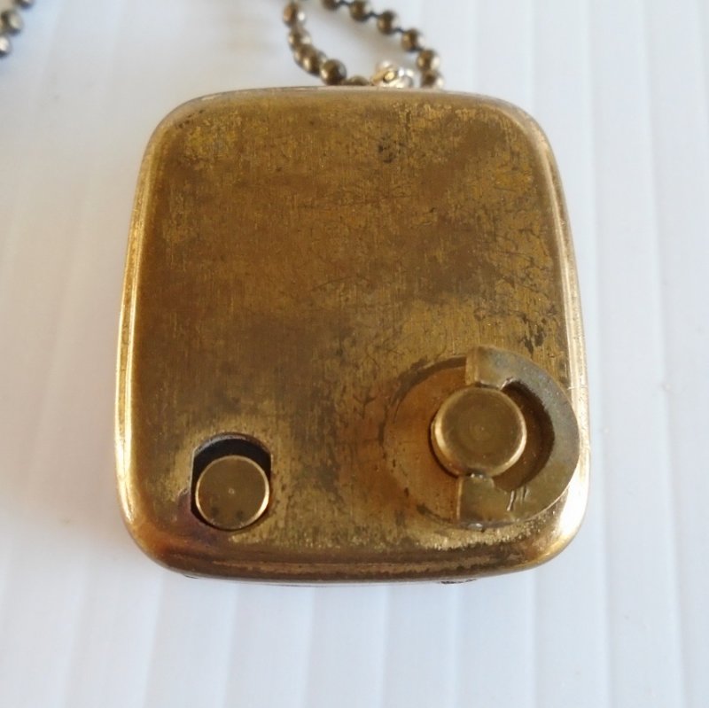 Sankyo Damascene Music Box Keychain, Vintage