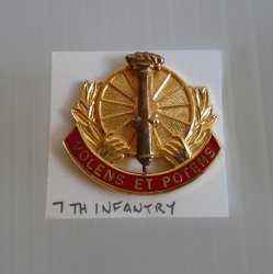 7th U.S. Army Infantry Volens ET Potens DUI Insignia Pin