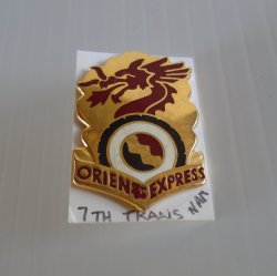 7th Army Transportation Batt Orient Express Pin, Vietnam Era