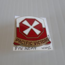 8th U.S. Army DUI Insignia Crest Pin, WWII and Korea