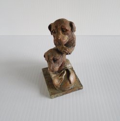 Puppy Dogs Resting in a Shoe Statue, 2 Dogs